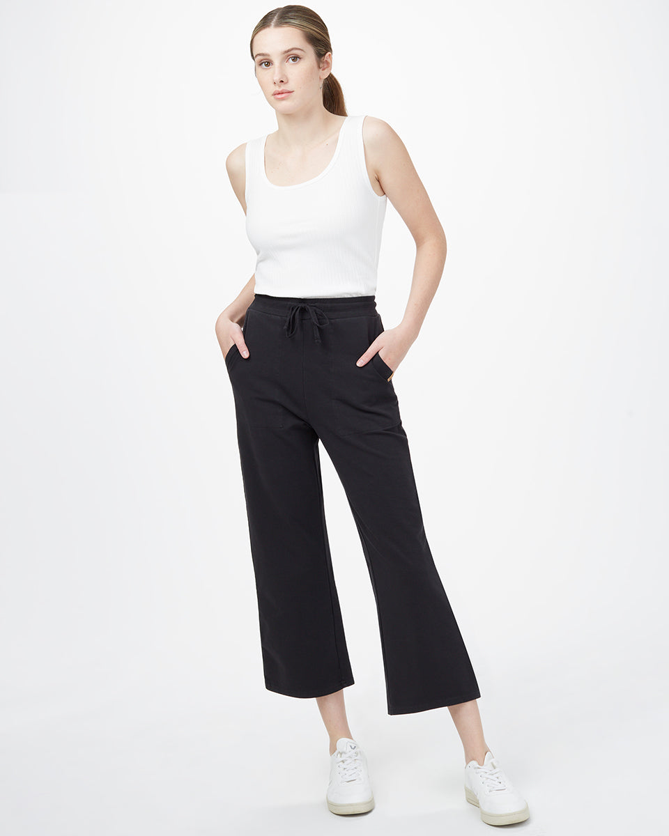 Tentree Women's French Terry Wide Leg Sweatpant - Meteorite Black