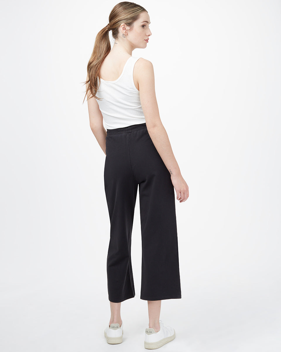 Tentree Women's French Terry Wide Leg Sweatpant - Meteorite Black