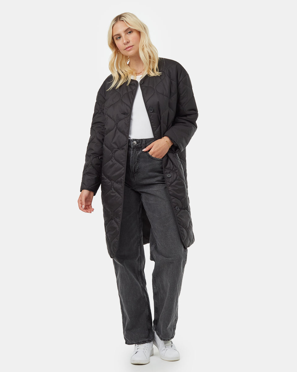 Tentree Women's Quilted Cloud Shell Jacket - Meteorite Black