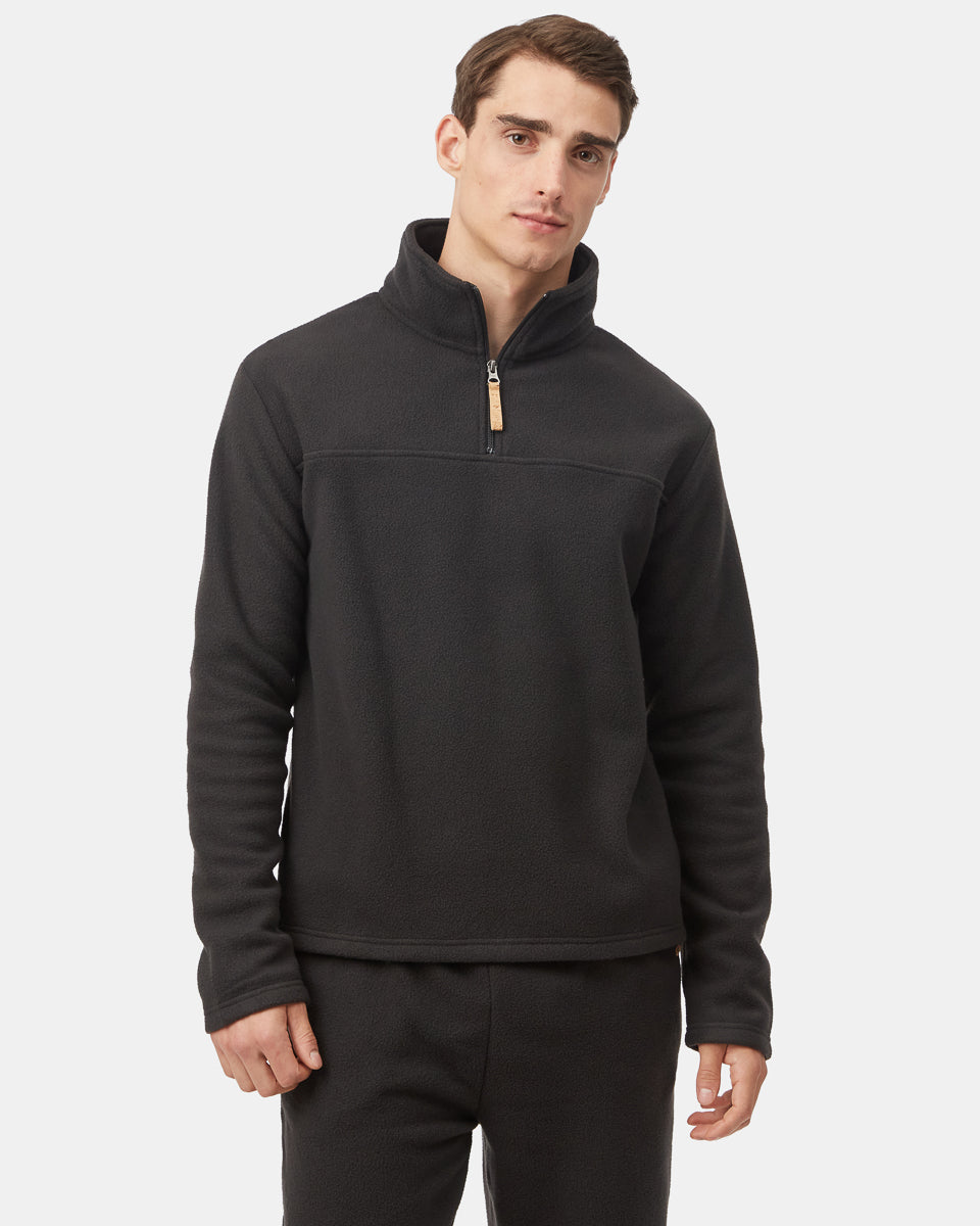 Tentree Men's Fleece 1/4 Zip - Meteorite Black