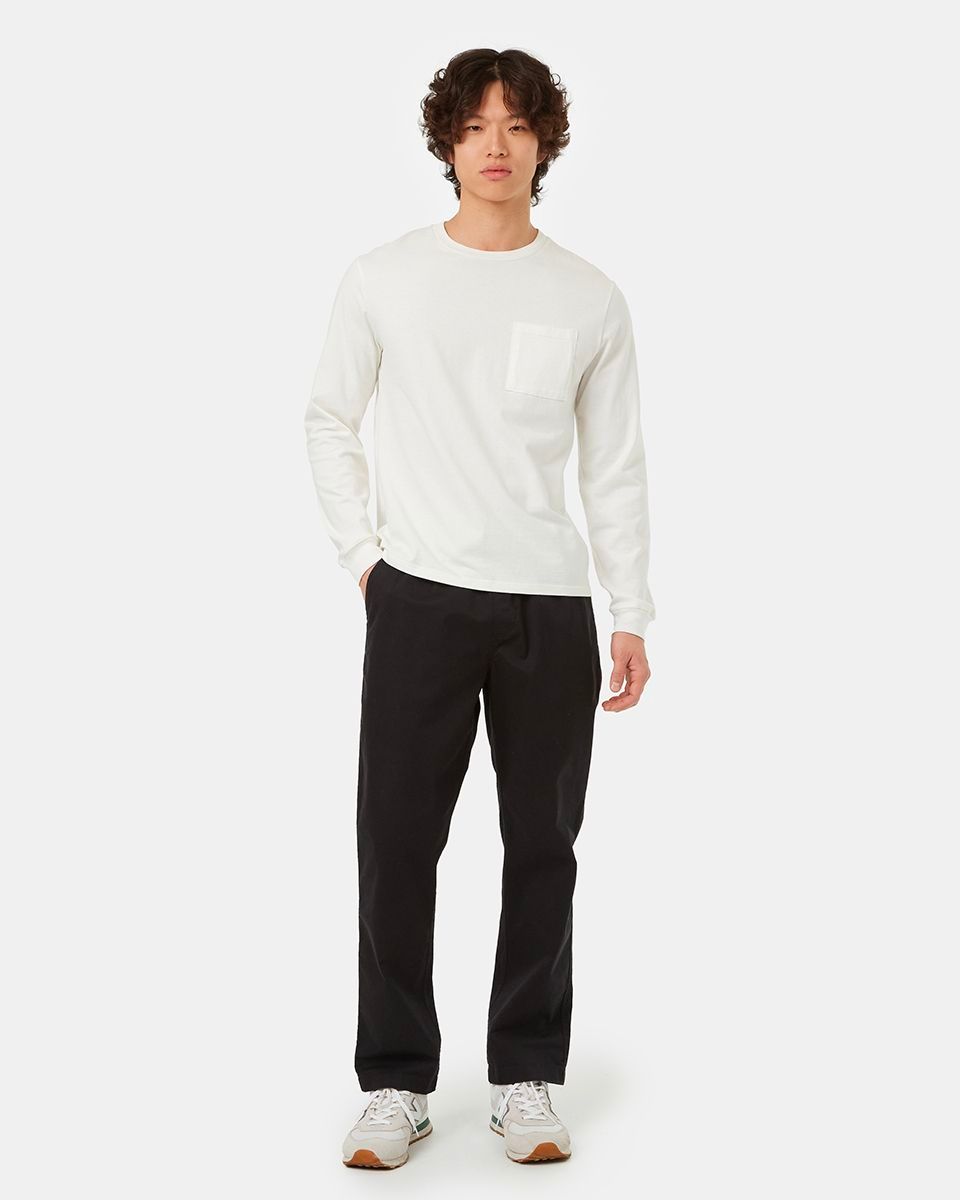 Tentree Men's Stretch Twill Straight Pull On Pant - Meteorite Black