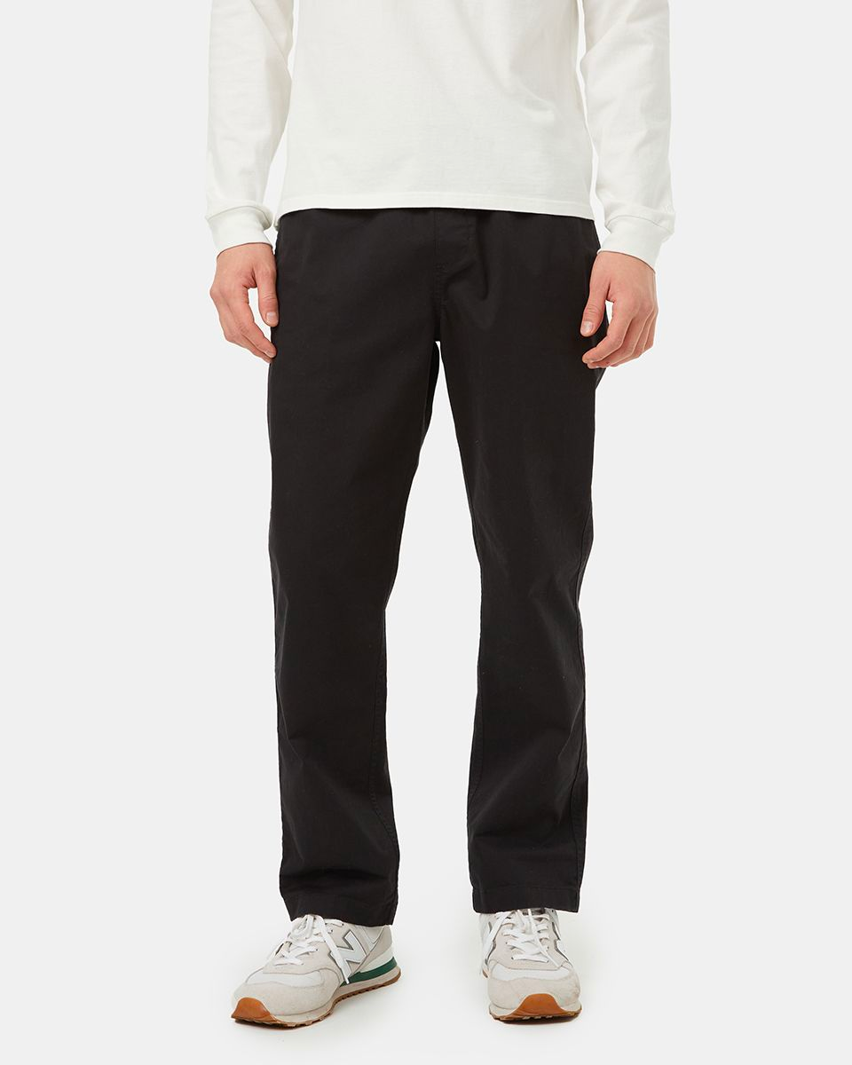 Tentree Men's Stretch Twill Straight Pull On Pant - Meteorite Black