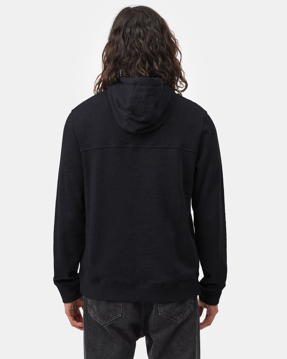 Tentree Men's TreeFleece 1/4 Zip Hoodie - Meteorite Black