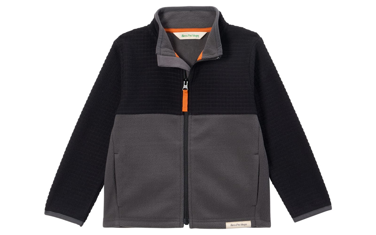 Bass Pro Shops Fleece Jacket for Toddlers — Black/Gray / 2T