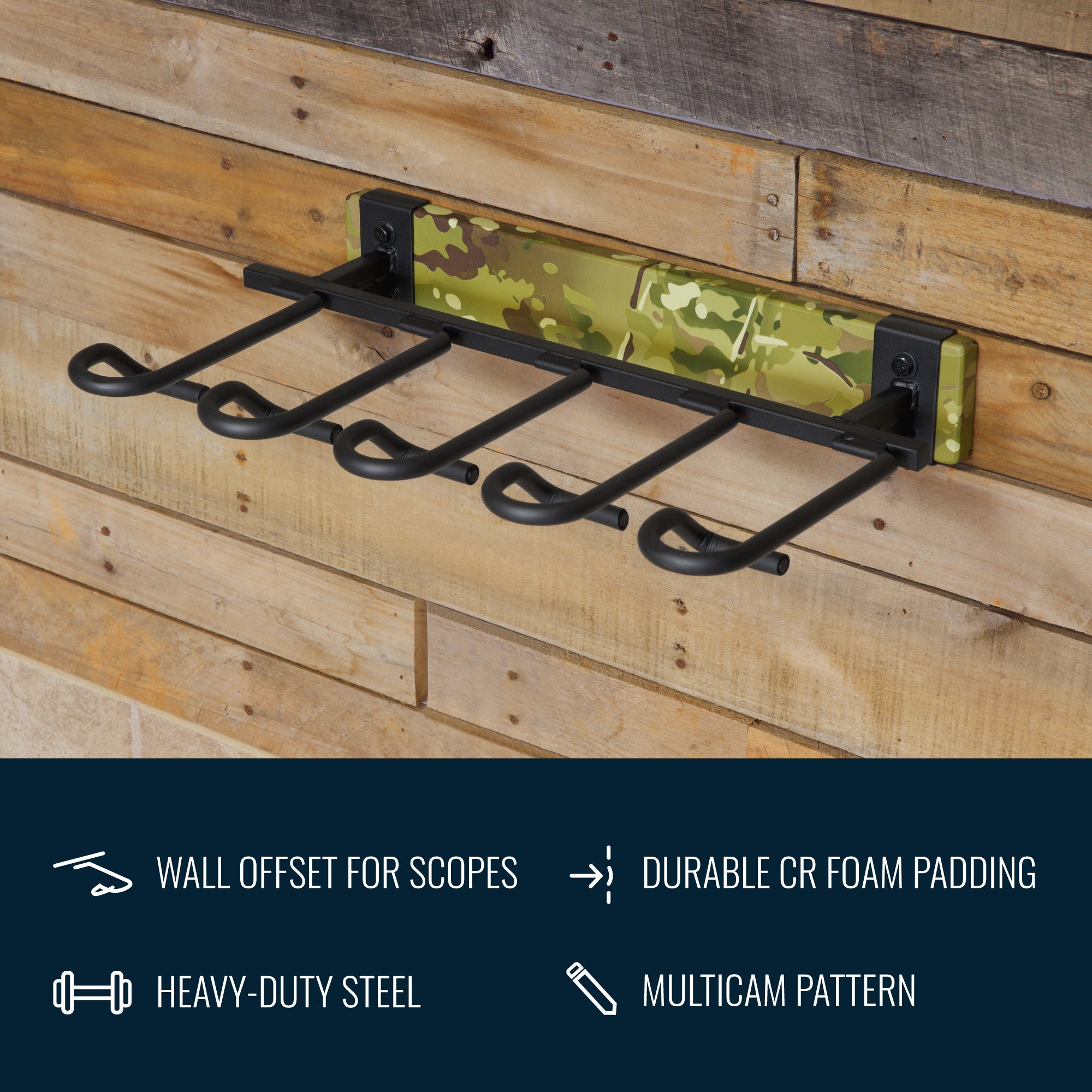 FORGE Firearm Rack | Wall Mount Display | 5 Slots | MultiCam - product view 3