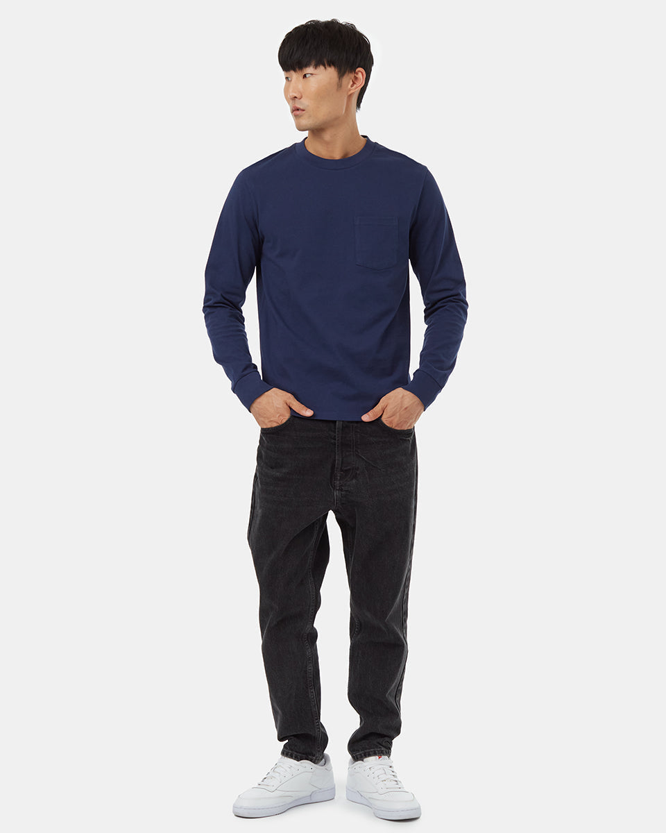 Tentree Men's Heavyweight Cotton Pocket Longsleeve - Dress Blue