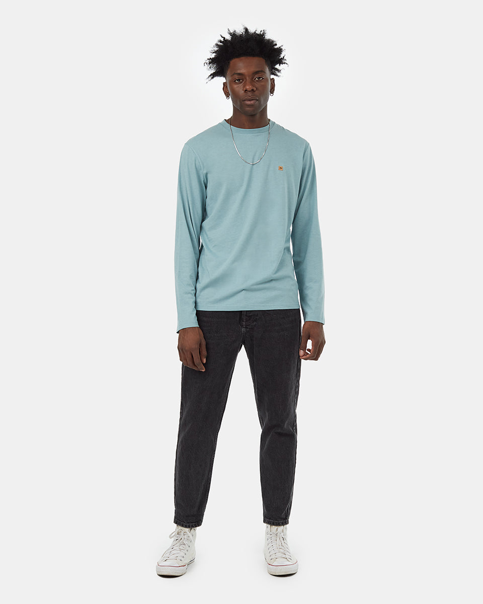 Tentree Men's TreeBlend Baker Longsleeve - Tourmaline Blue Heather