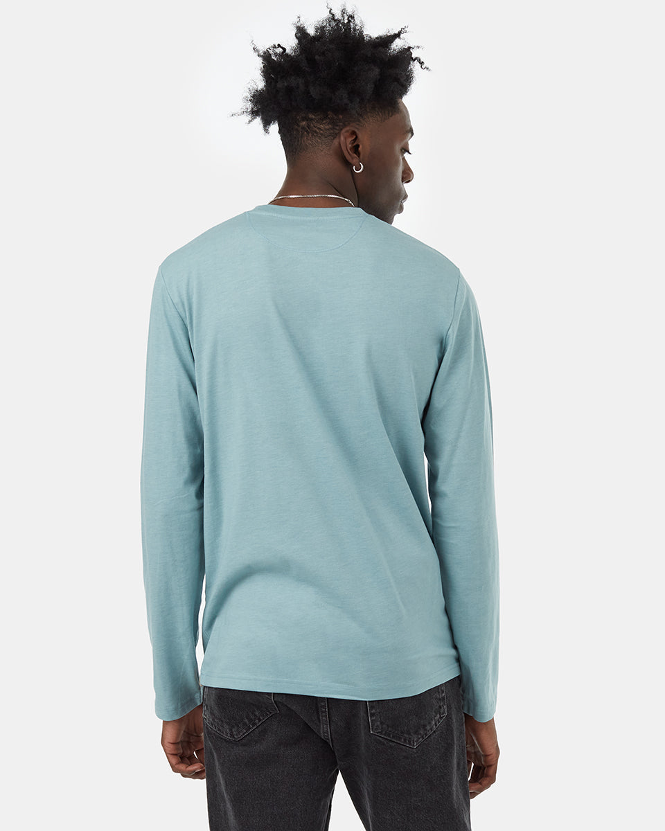 Tentree Men's TreeBlend Baker Longsleeve - Tourmaline Blue Heather