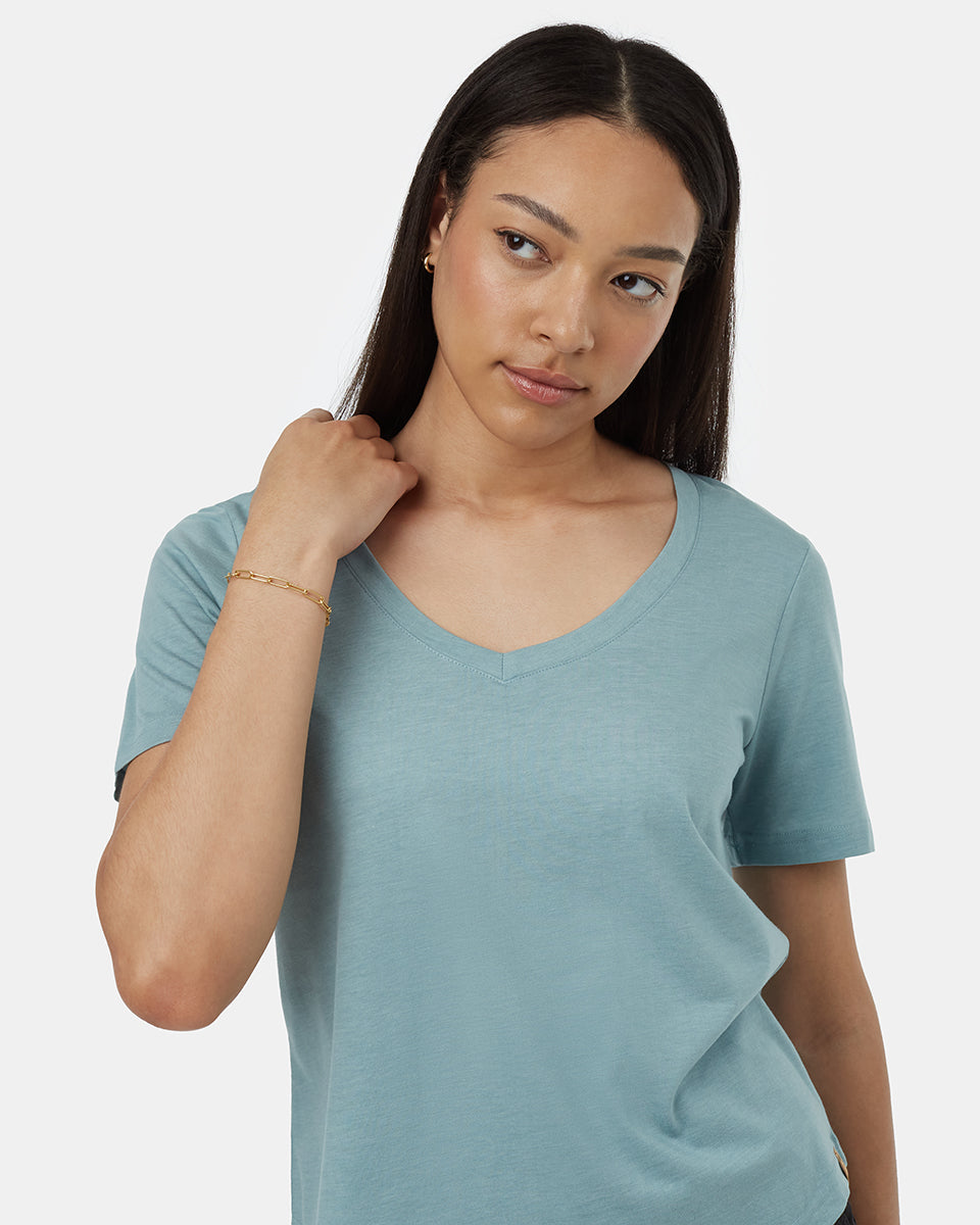 Tentree Women's TreeBlend Brackley T-Shirt - Tourmaline Blue Heather