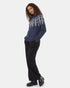 Tentree Women's Highline Wool Intarsia Sweater - Dress Blue Oatmeal