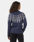 Tentree Women's Highline Wool Intarsia Sweater - Dress Blue Oatmeal