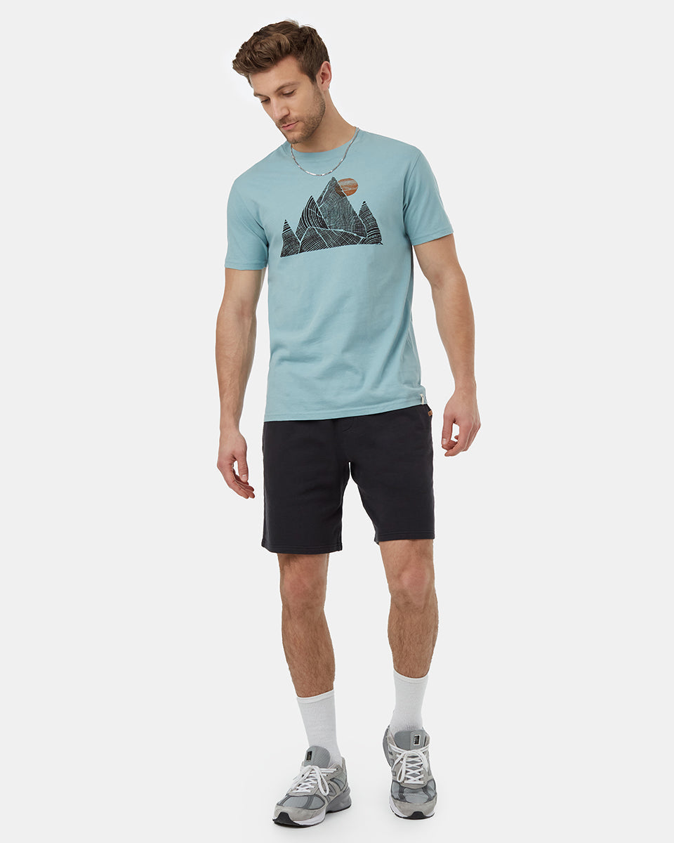 Tentree Men's Peak T-Shirt - Tourmaline Blue Meteorite Black
