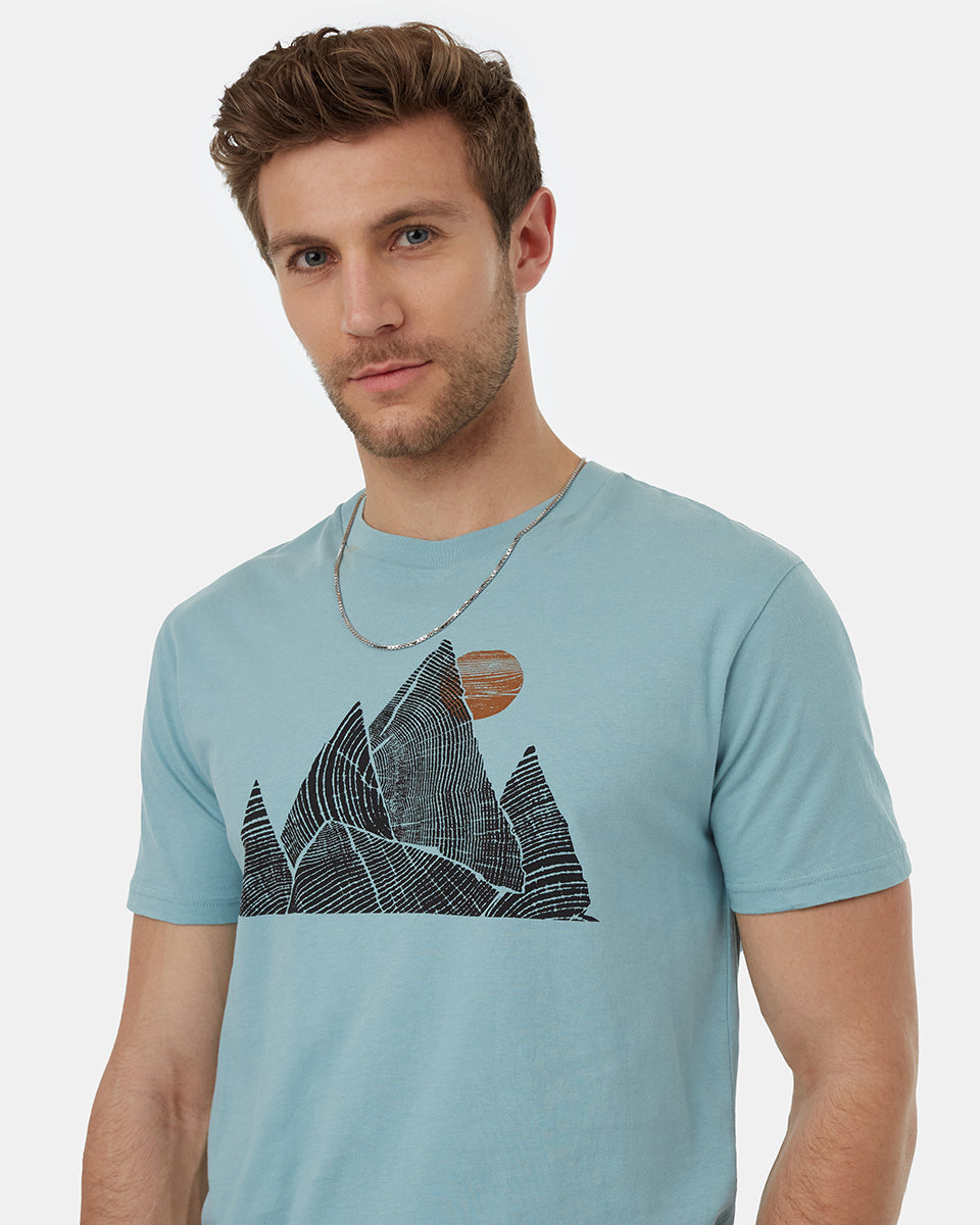 Tentree Men's Peak T-Shirt - Tourmaline Blue Meteorite Black
