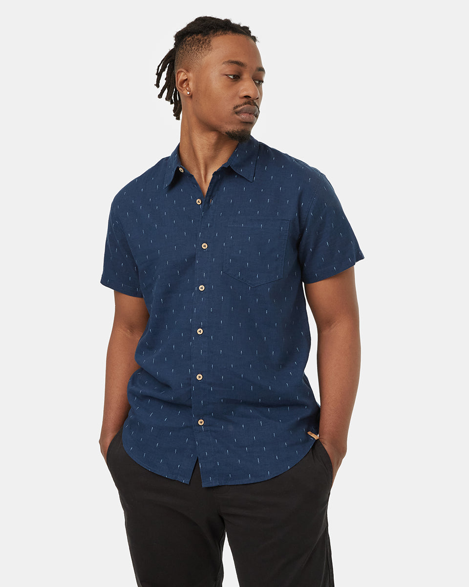 Tentree Men's Mancos Shirt - Dress Blue Blue Fog