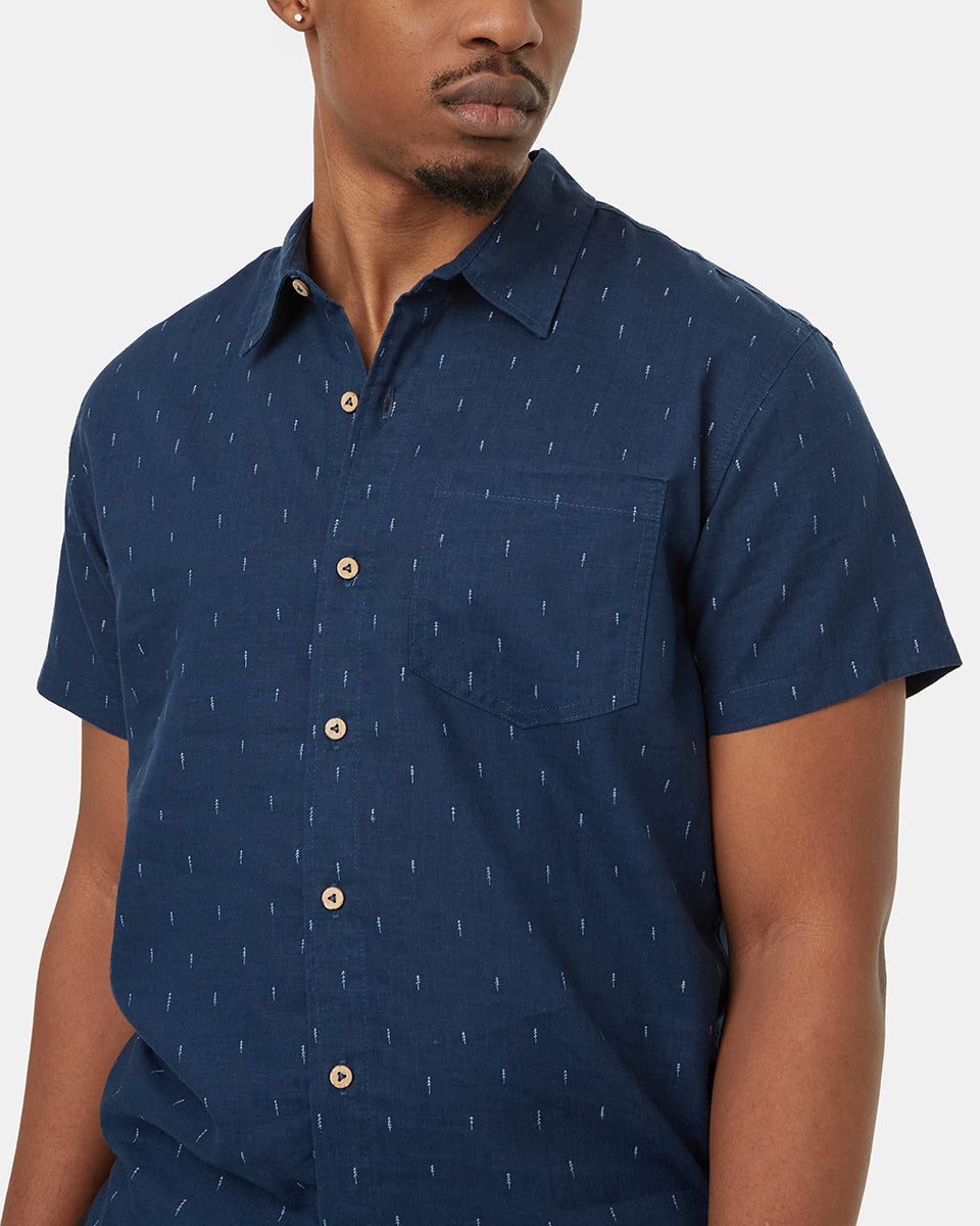Tentree Men's Mancos Shirt - Dress Blue Blue Fog