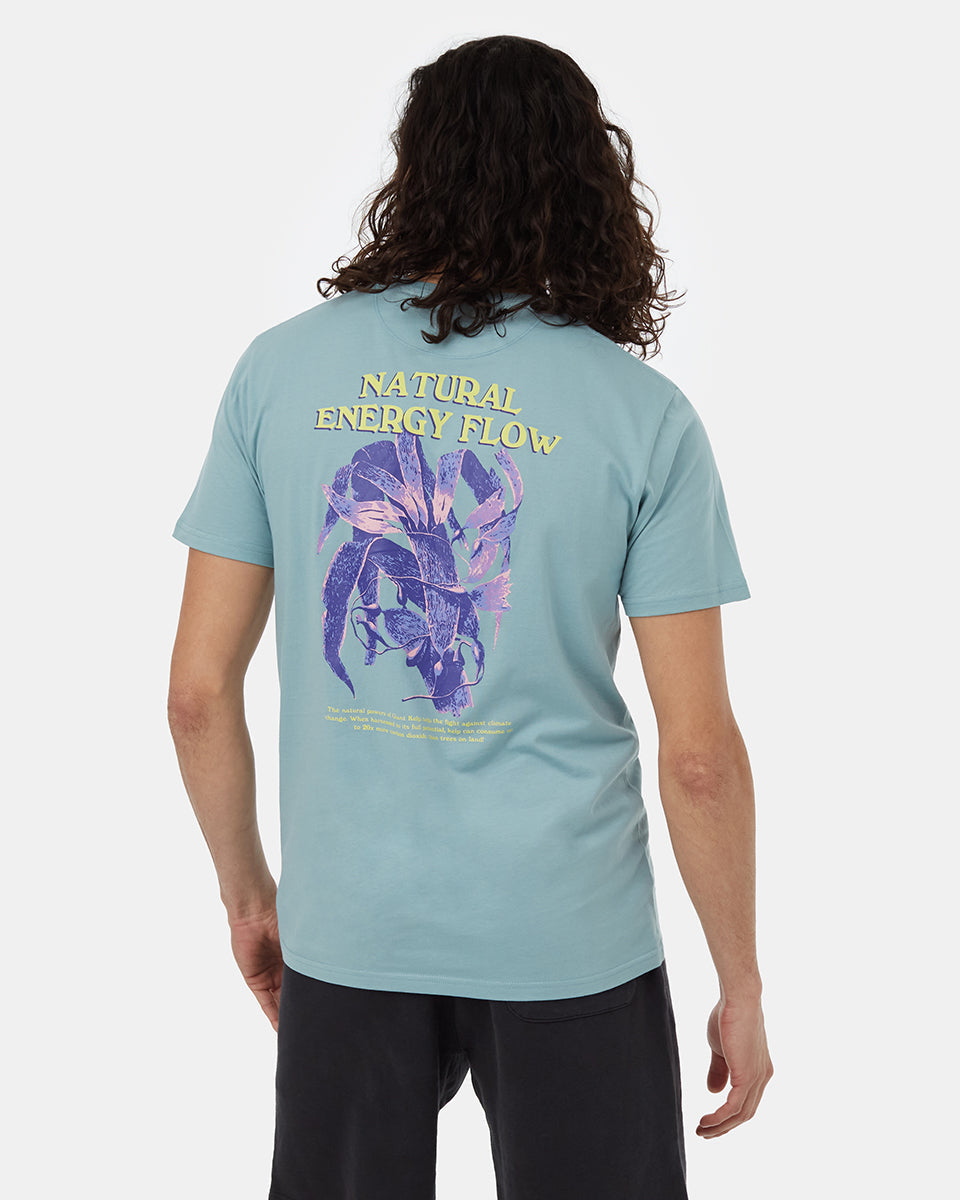 Tentree Men's Natural Energy Flow T-Shirt - Tourmaline Blue Aurora