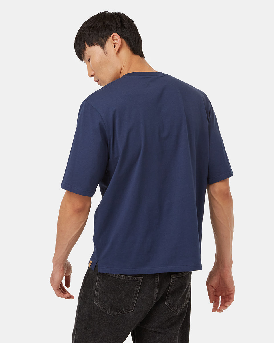 Tentree Men's Organic Cotton Boxy T-Shirt - Dress Blue