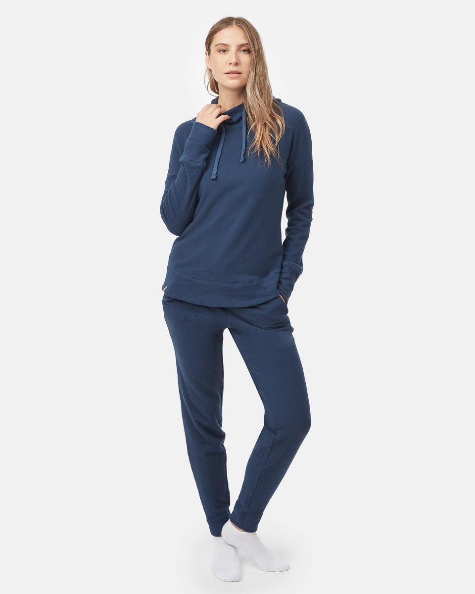 Tentree Women's Luxe Cowl Fleece - Dress Blue