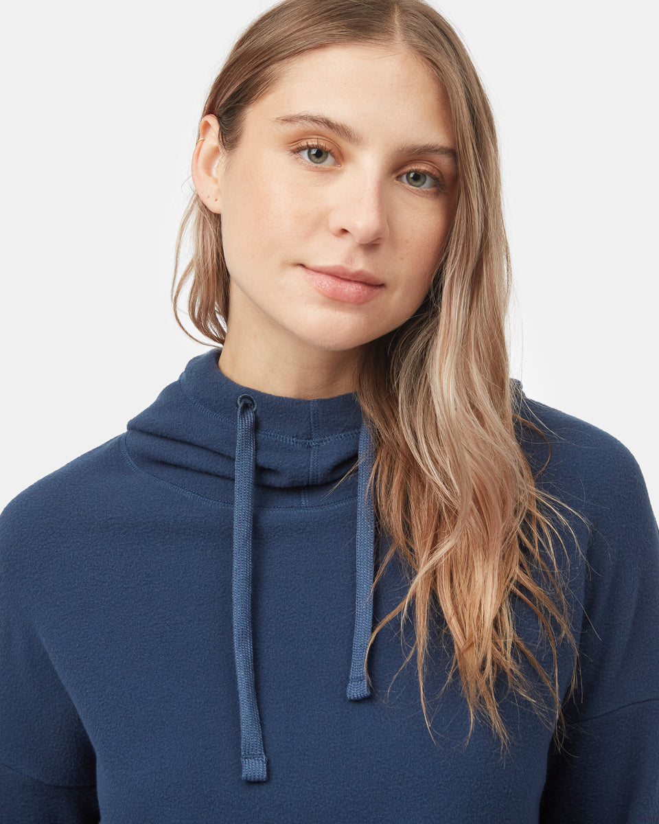 Tentree Women's Luxe Cowl Fleece - Dress Blue
