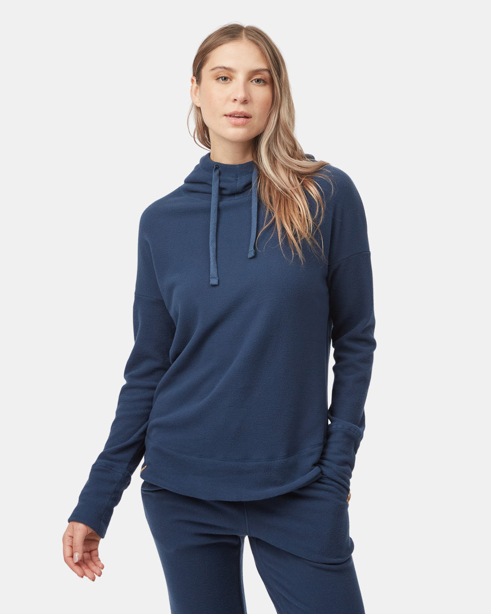Tentree Women's Luxe Cowl Fleece - Dress Blue