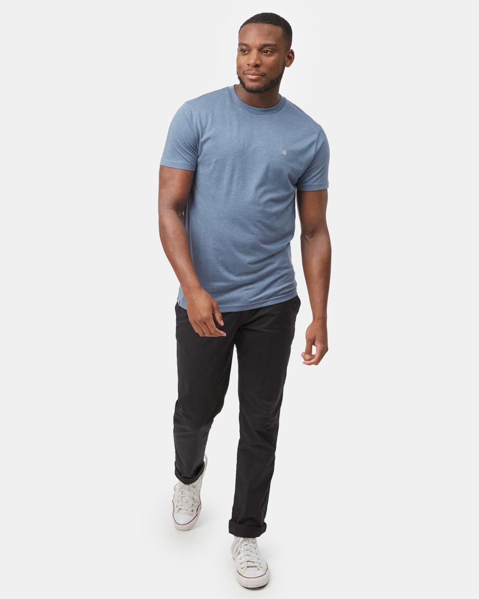 Tentree Embroidered Ten T-Shirt - Vintage Blue Heather