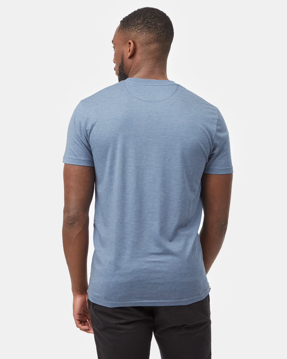 Tentree Embroidered Ten T-Shirt - Vintage Blue Heather