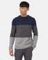 Tentree Men's Highline Blocked Crew Sweater - Dress Blue Dark Grey Heather Grey Heather
