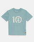 Tentree Kids Watercolour Ten T-Shirt - Tourmaline Blue Heather Cloud White