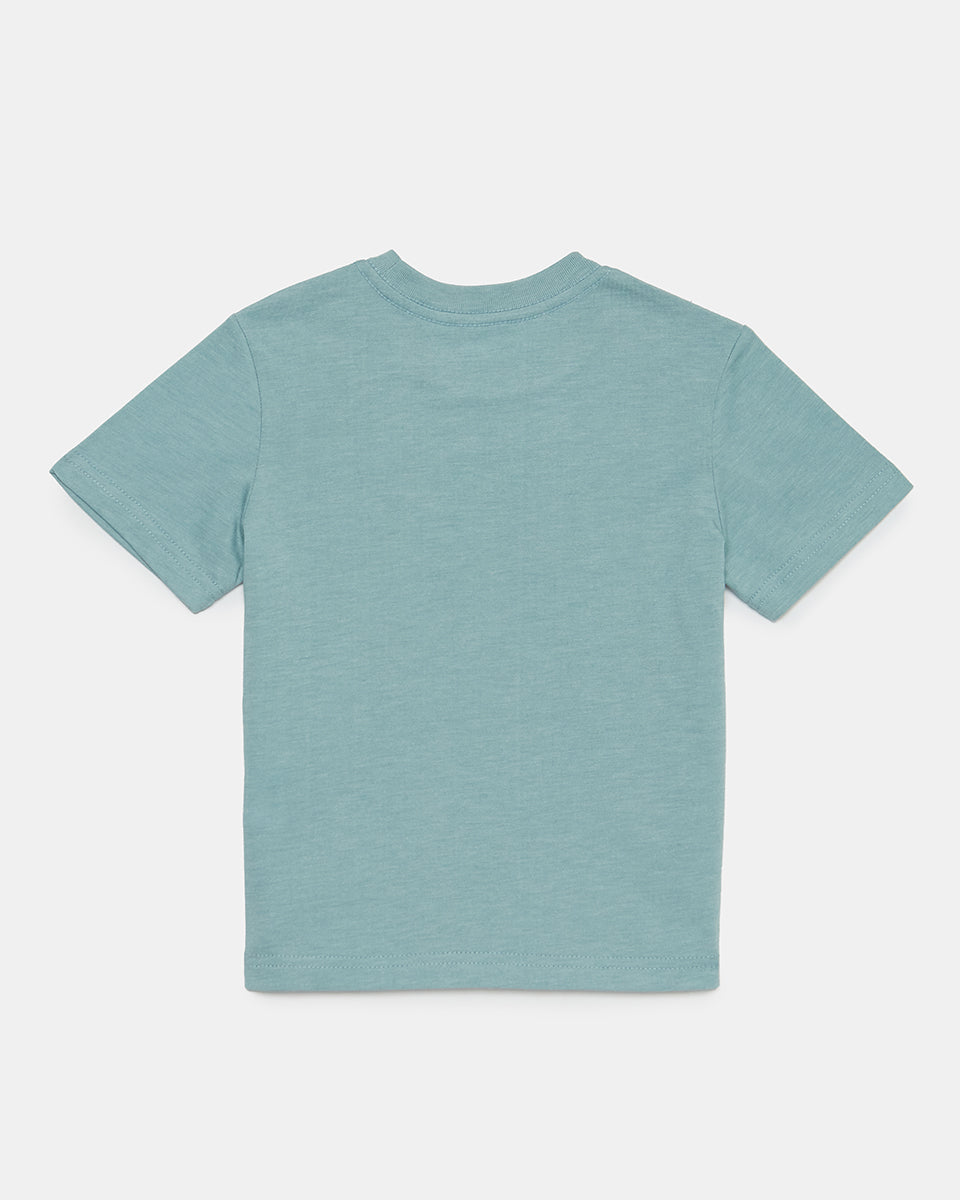Tentree Kids Watercolour Ten T-Shirt - Tourmaline Blue Heather Cloud White