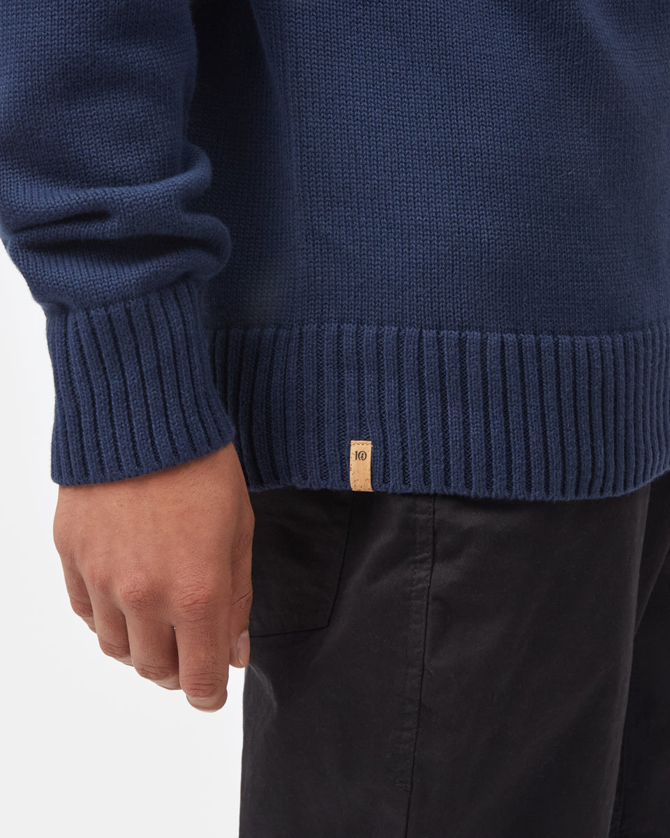 Tentree Men's Highline Mock Neck Sweater - Dress Blue