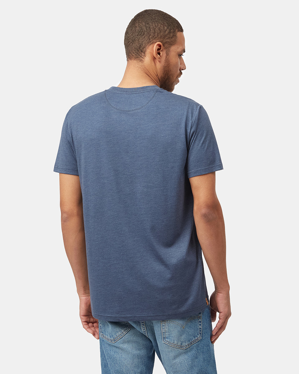 Tentree Men's Support Your Local Planet T-Shirt - Dress Blue Heather