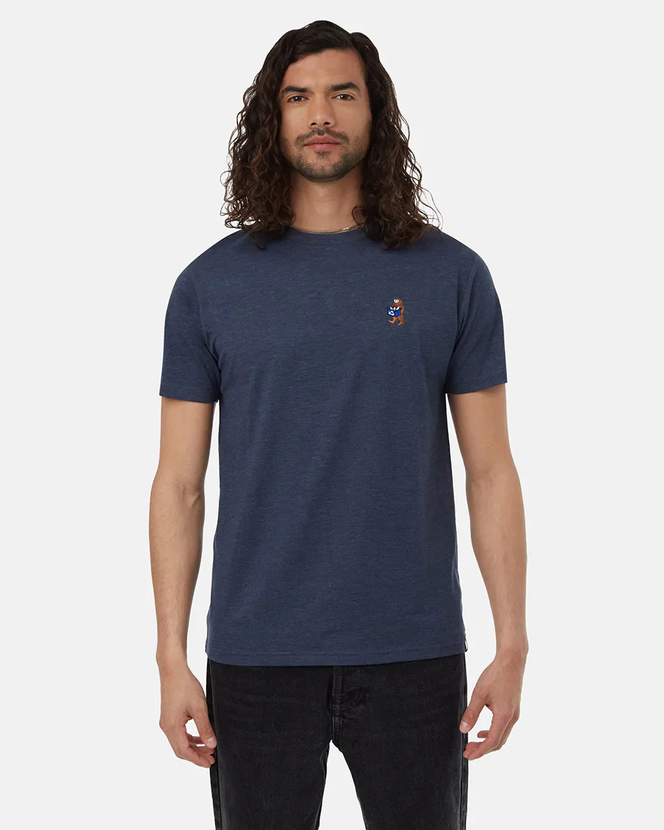Tentree Men's Sasquatch T-Shirt - Dress Blue Heather Rubber