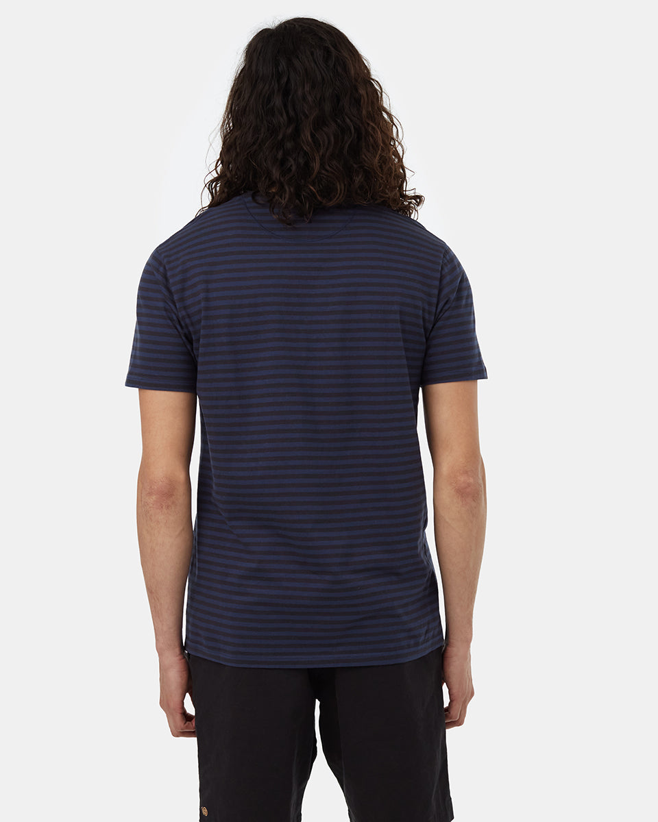 Tentree Men's Organic Cotton Embroidered Ten T-Shirt - Dress Blue Dark Navy Mood Indigo