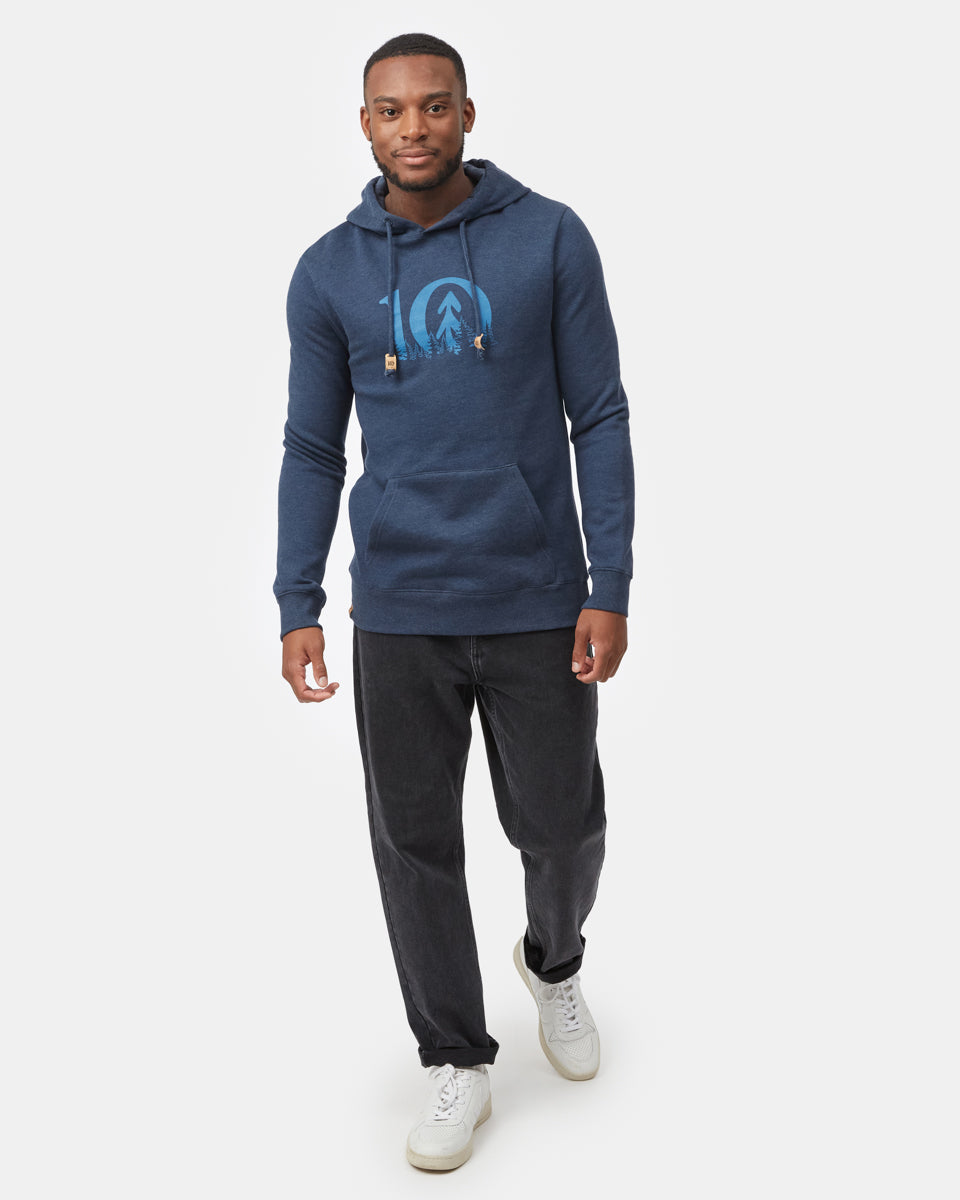 Tentree Men's Forest Ten Hoodie - Dress Blue Heather