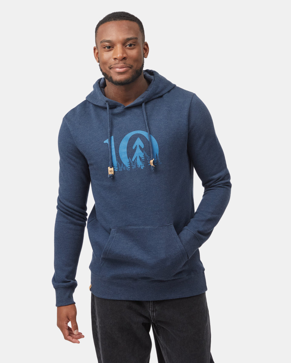 Tentree Men's Forest Ten Hoodie - Dress Blue Heather