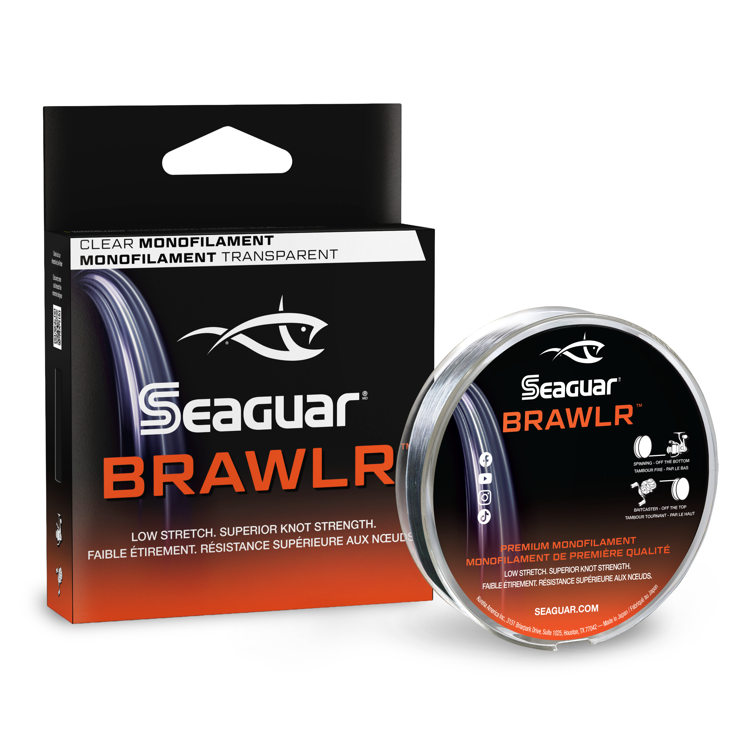 Seaguar BRAWLR Clear monofilament box and spool