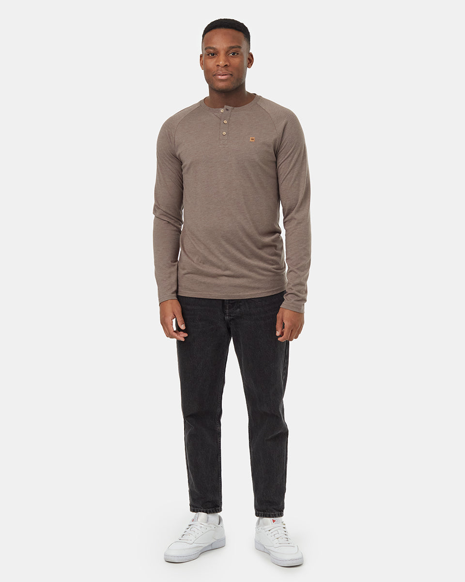 Tentree Men's TreeBlend Baker Henley Longsleeve - Falcon Heather