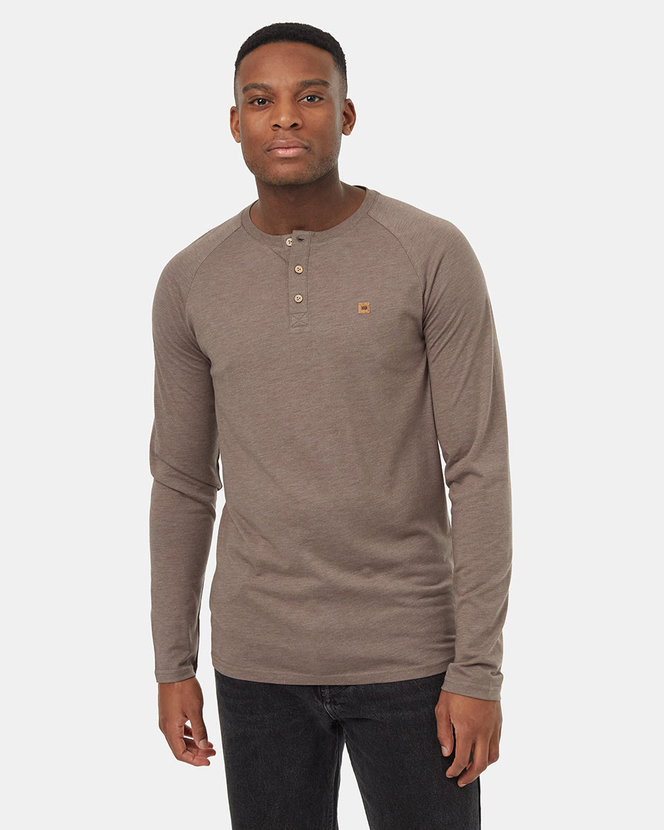 Tentree Men's TreeBlend Baker Henley Longsleeve - Falcon Heather