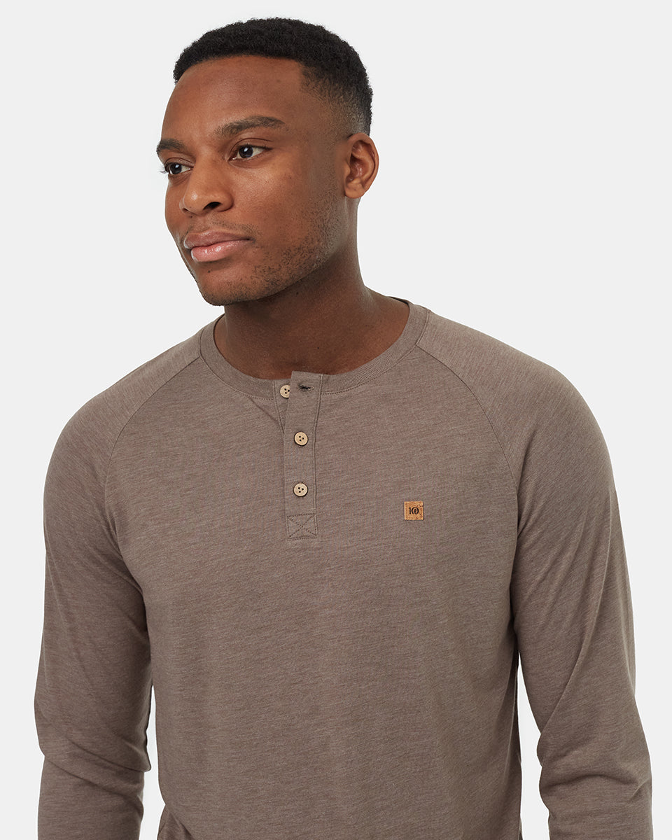 Tentree Men's TreeBlend Baker Henley Longsleeve - Falcon Heather