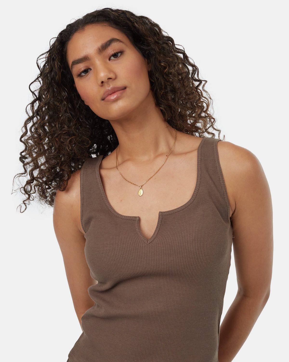 Tentree Women's TreeWaffle Notch Tank - Falcon