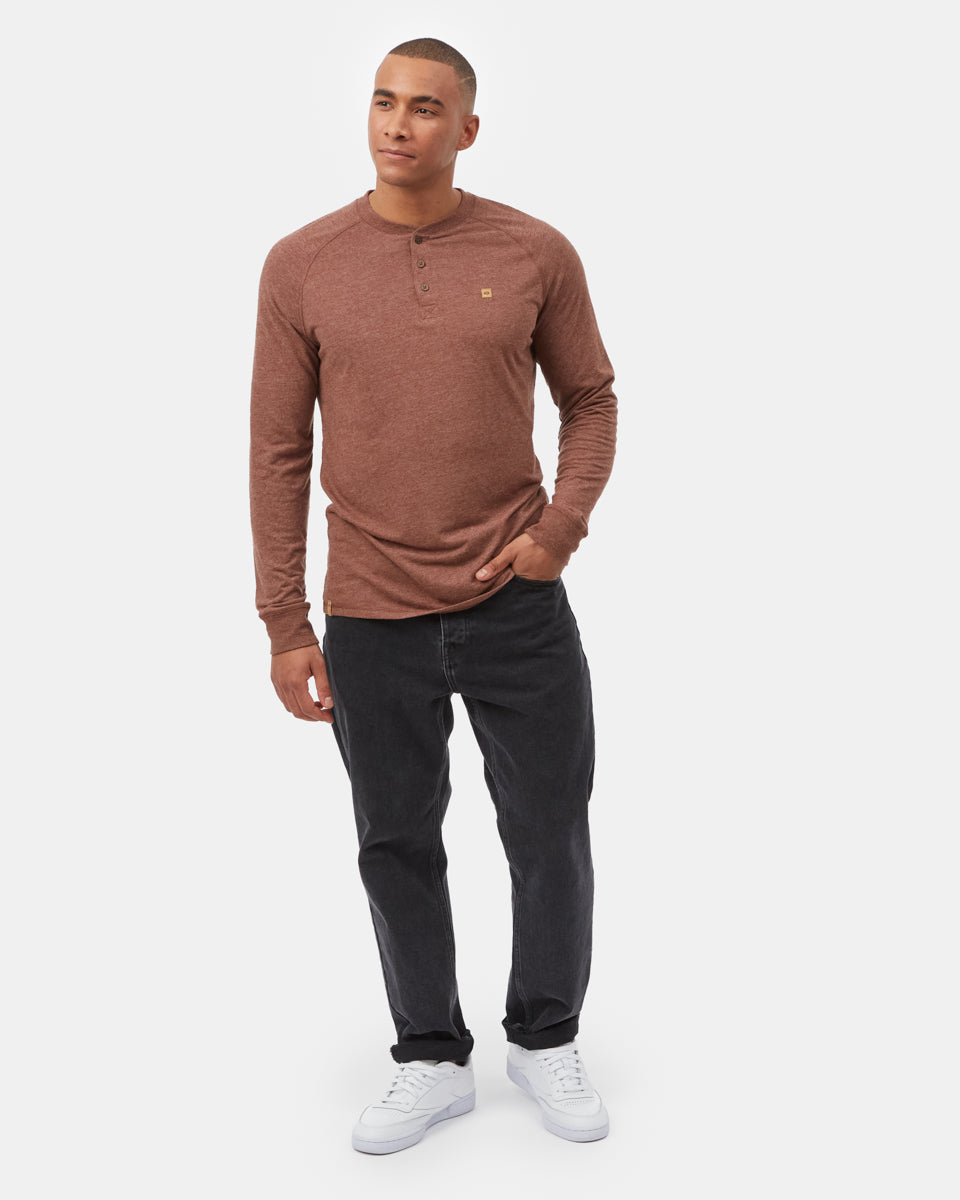 Tentree Men's Hemp Classic Henley Longsleeve - Sepia Heather