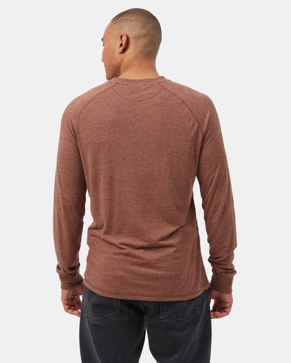Tentree Men's Hemp Classic Henley Longsleeve - Sepia Heather