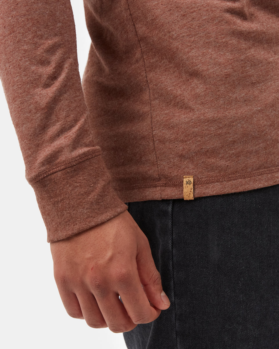 Tentree Men's Hemp Classic Henley Longsleeve - Sepia Heather