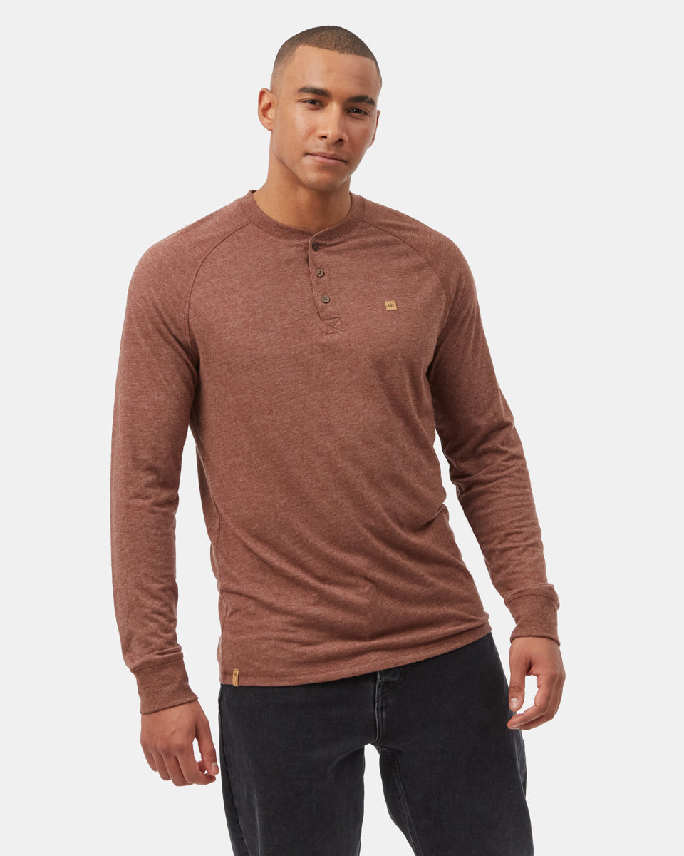 Tentree Men's Hemp Classic Henley Longsleeve - Sepia Heather