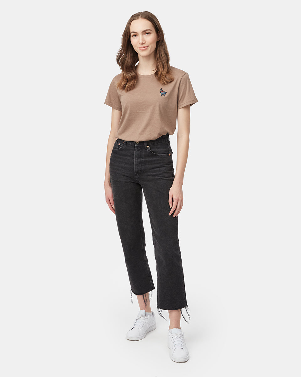 Tentree Women's Peru Embroidered Llama T-Shirt - Pine Bark