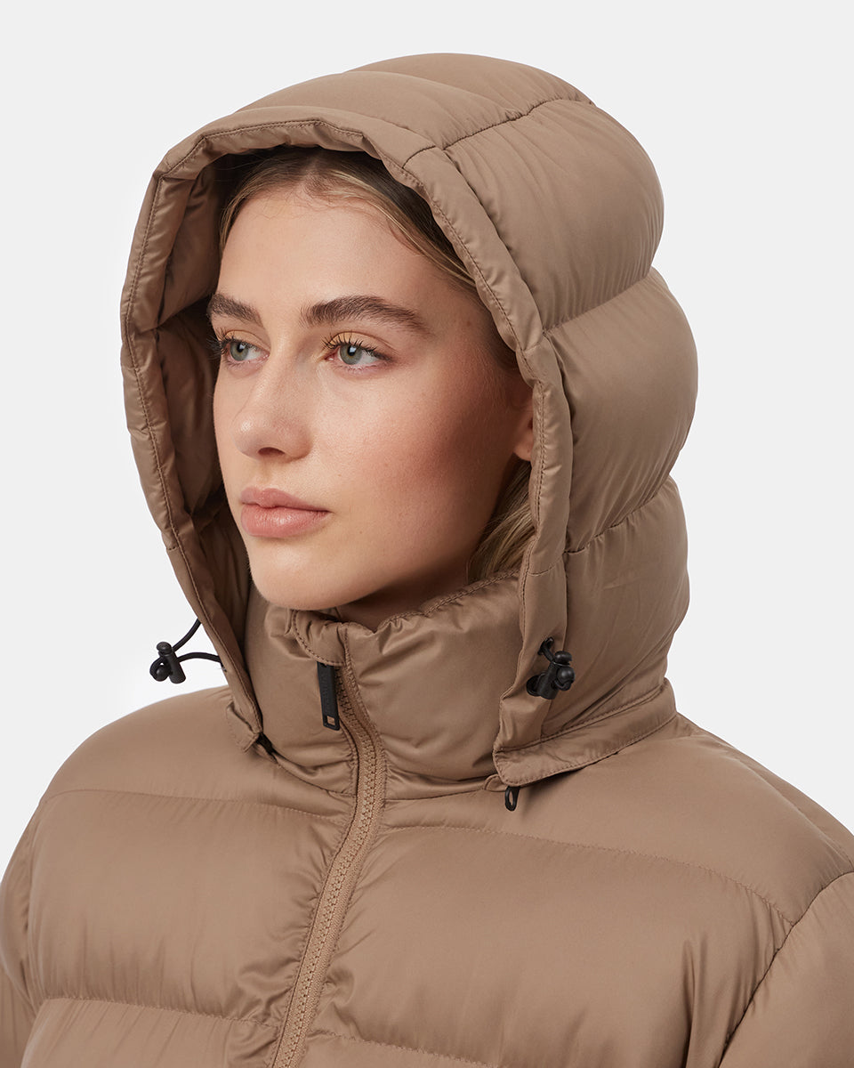 Tentree Women's Lookout Long Puffer - Pine Bark
