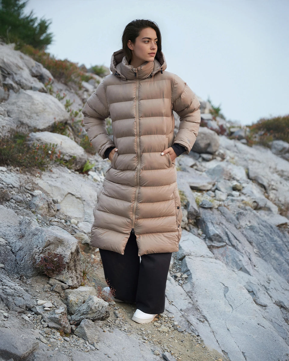 Tentree Women's Lookout Long Puffer - Pine Bark