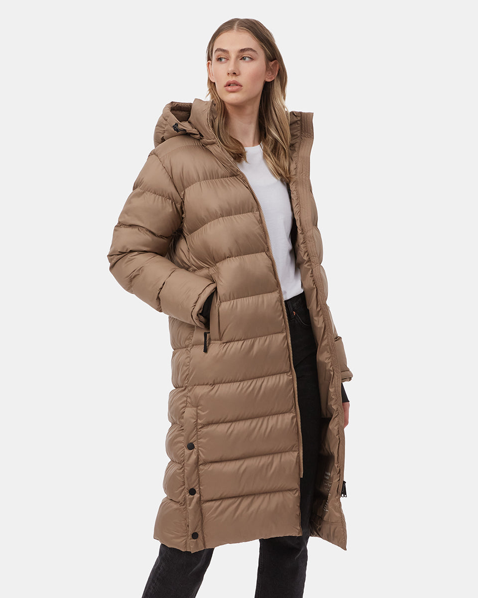 Tentree Women's Lookout Long Puffer - Pine Bark