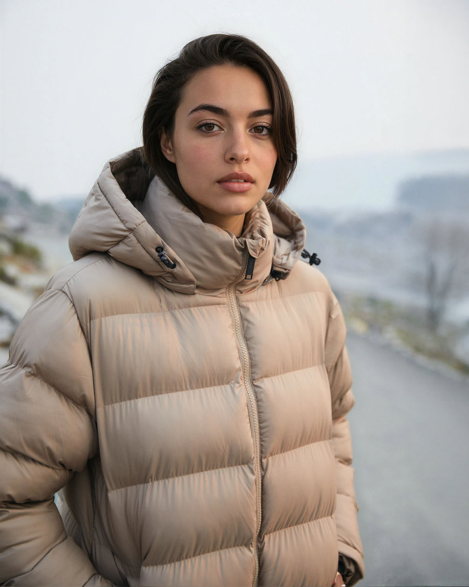 Tentree Women's Lookout Long Puffer - Pine Bark