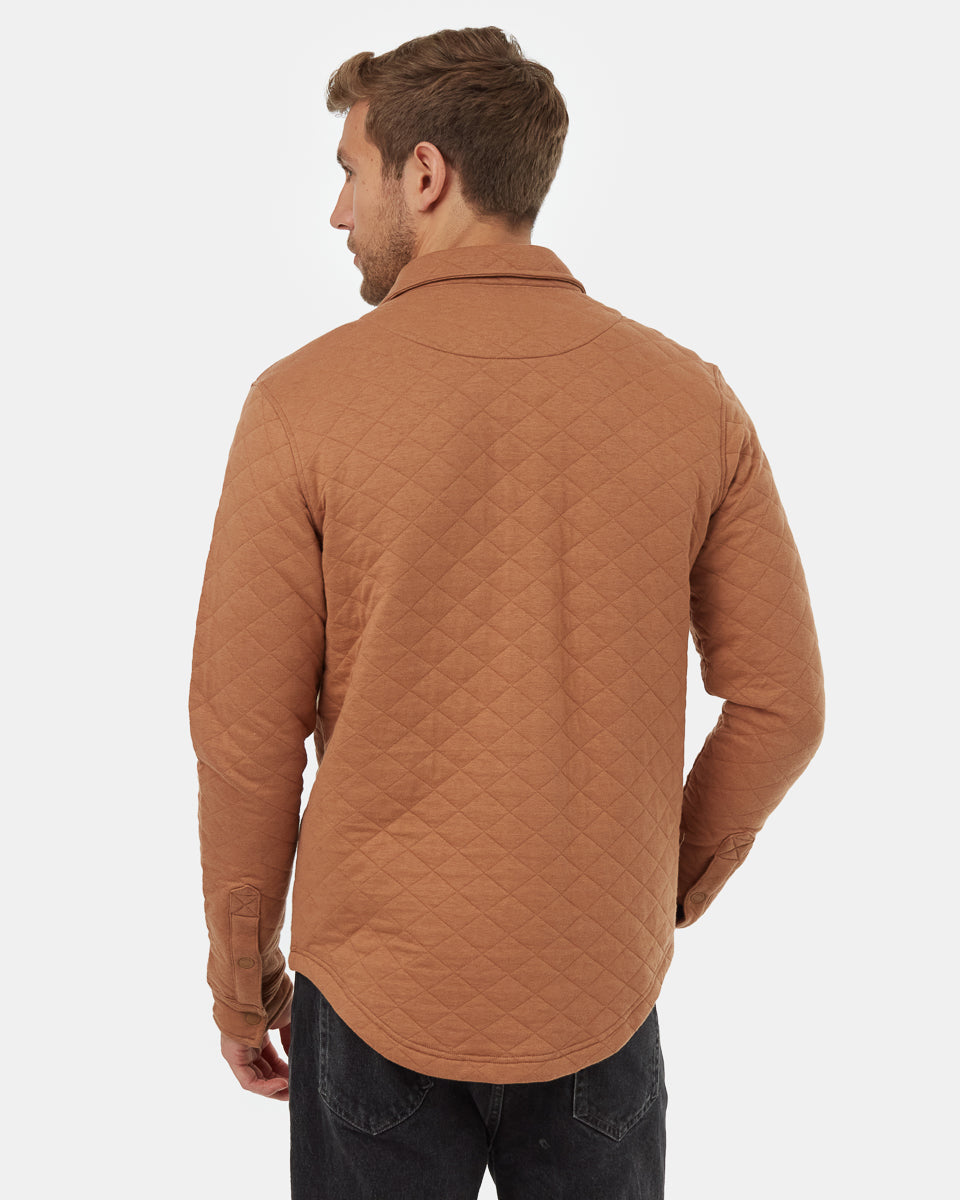 Tentree Men's Quilted Colville Overshirt - Foxtrot Brown Heather